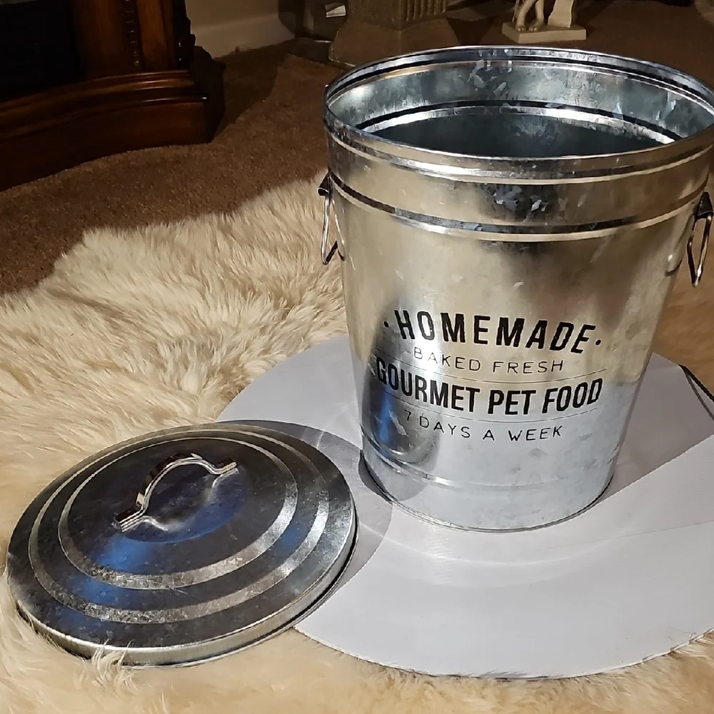 Silver Pet Food Storage Bin